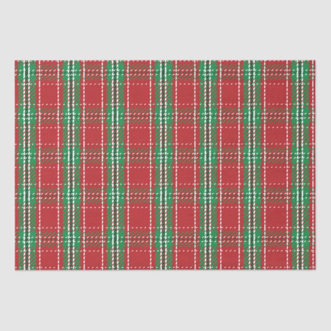 Christmas Rustic Red Farmhouse Holiday Plaid Tissue Paper (Front)
