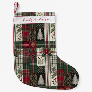 Christmas Rustic Tartan Plaid Pattern Small Christmas Stocking