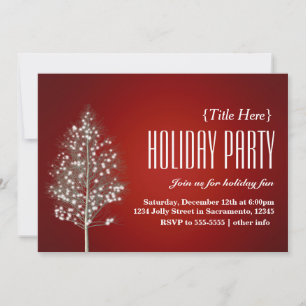 Christmas Rustic Tree Holiday Party Invitations