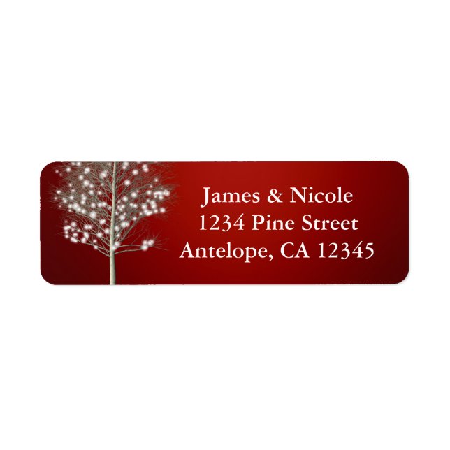 Christmas Rustic Tree Holiday Party Invitations Label (Front)
