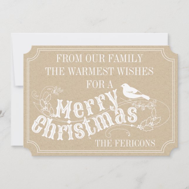 Christmas rustic typography vintage beige holiday (Front)