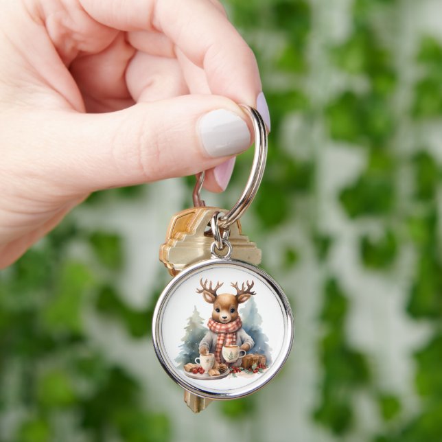 Christmas rustic vintage design keychain  (Hand)