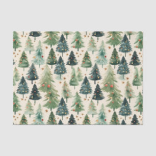 Christmas Rustic Winter Forest Pine Trees Tissue Paper