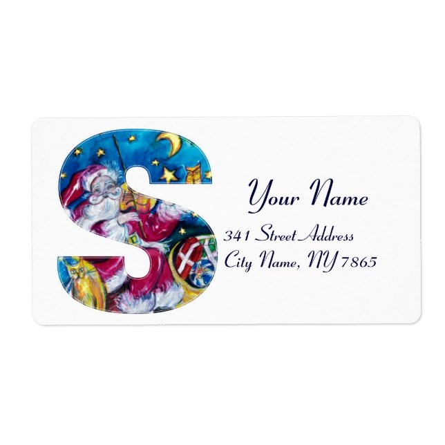 CHRISTMAS S LETTER / INSPIRED SANTA MONOGRAM LABEL (Front)