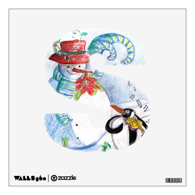 CHRISTMAS S LETTER ,PENGUIN'S SERENADE AND SNOWMAN WALL STICKER (Front)