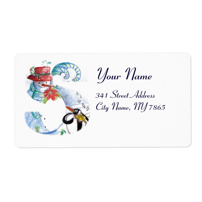 CHRISTMAS S LETTER ,PENGUIN'S SERENADE  MONOGRAM LABEL (Front)