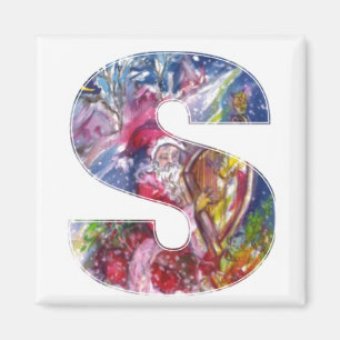 CHRISTMAS S LETTER / SANTA PLAYING HARP MAGNET