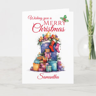 Christmas Sack and Gifts Holiday Card