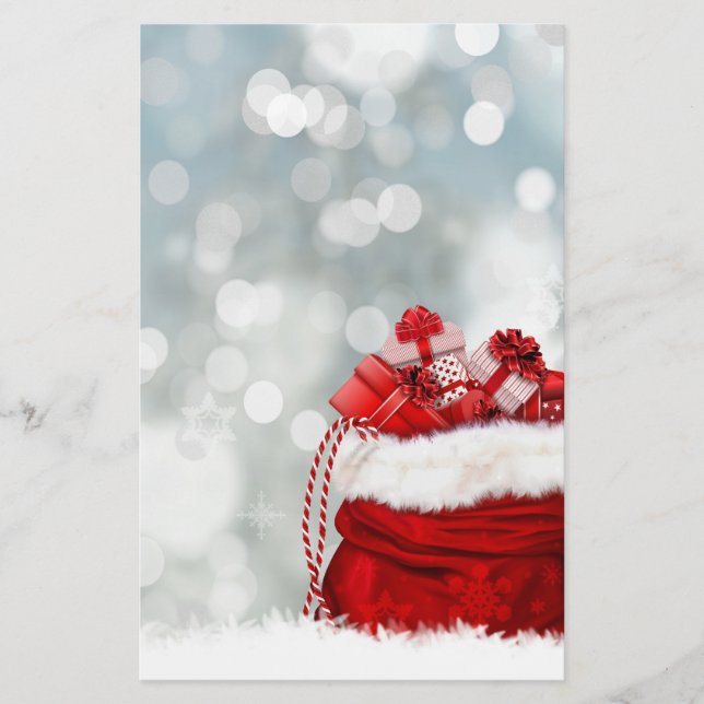 Christmas Sack of Gifts Stationery (Front)