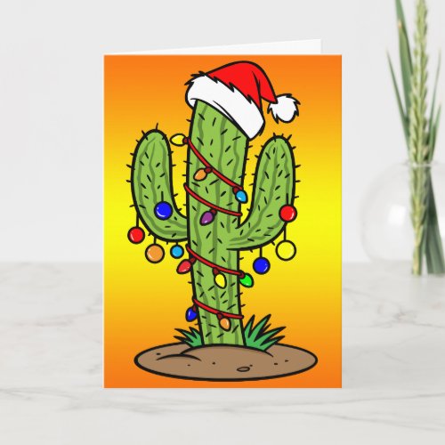 Christmas Saguaro Cactus Holiday Card