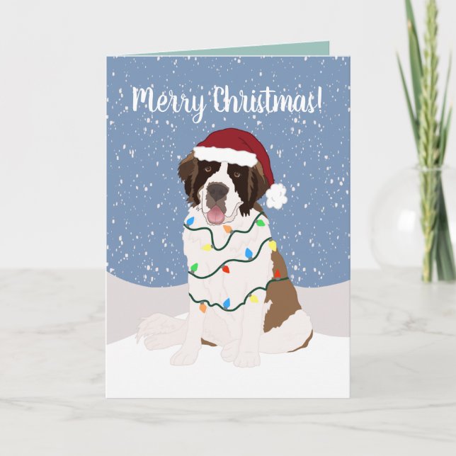 Christmas Saint Bernard  Card (Front)