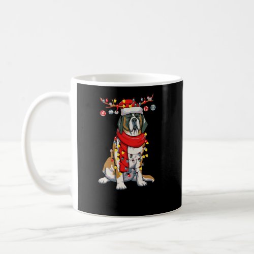 Christmas Saint Bernard Dog Holiday Lights Merry W Coffee Mug