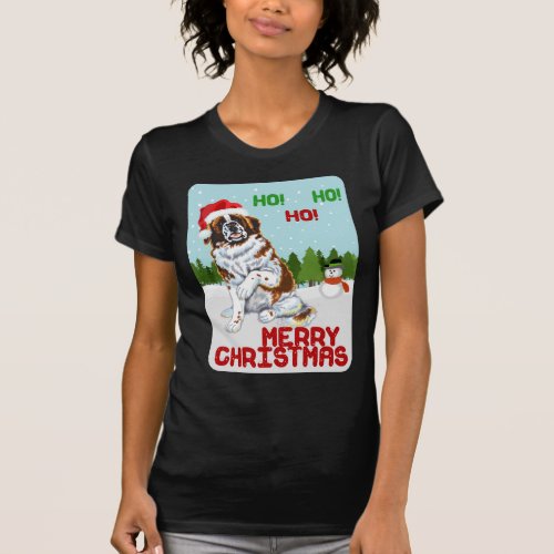 Christmas Saint Bernard T_Shirt