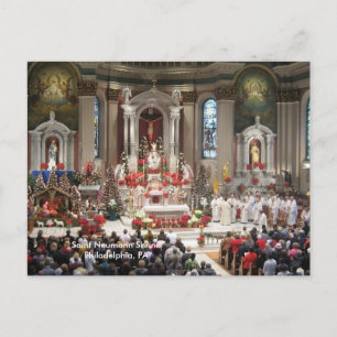 Christmas Saint Neumann Shrine Philadelphia PA Holiday Postcard