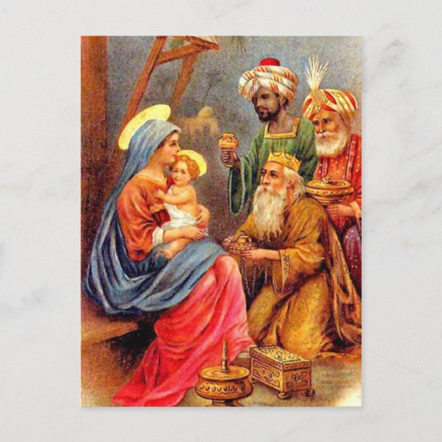 Christmas Saints Holiday Postcard (Front)