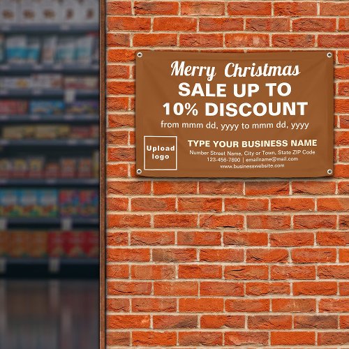 Christmas Sale Business Brown Rectangle 4 x 25 Banner