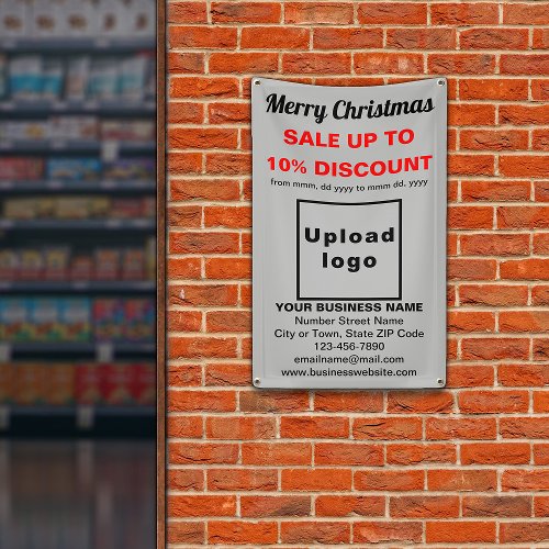 Christmas Sale Business Gray 25 x 4 Banner