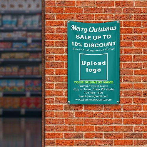 Christmas Sale Business Teal Green 25 x 4 Banner