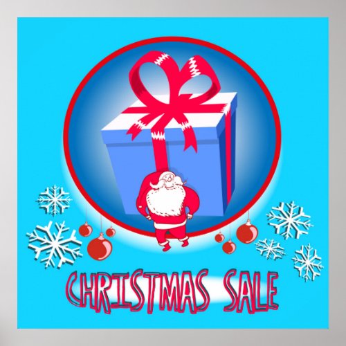 christmas sale poster cartoon