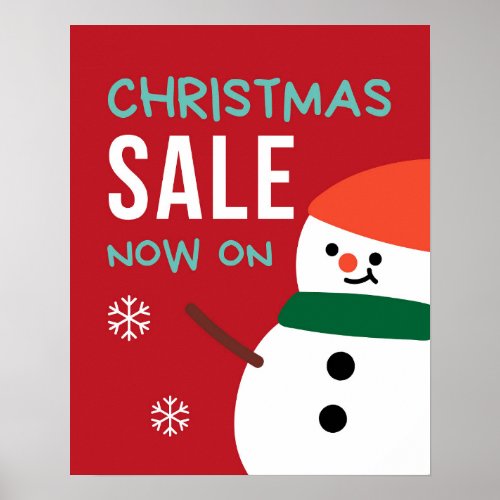 Christmas Sale Poster Christmas Sale Sign Snowman