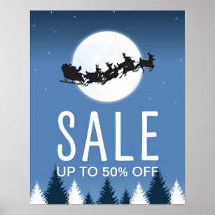 Christmas Sale Sign, Editable Retail Store Sale Poster