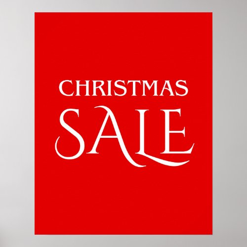 Christmas Sale Sign Red Festive Xmas Sale Poster