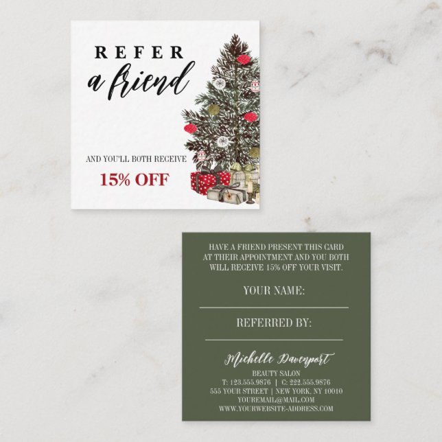 Christmas sales friends referral card (Front/Back)