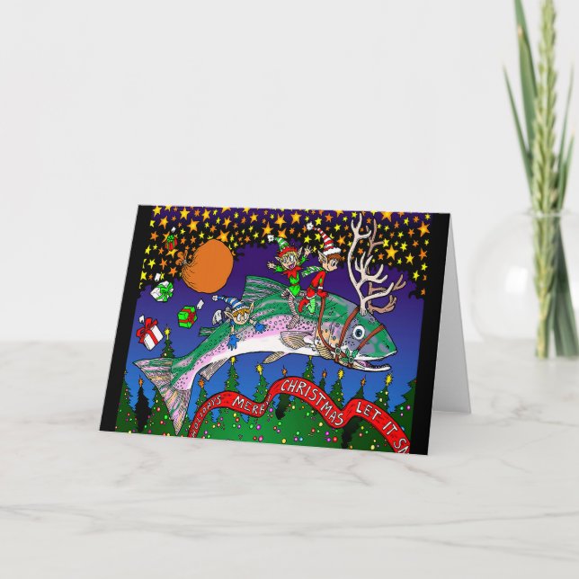 Christmas Salmon Holiday Card (Front)