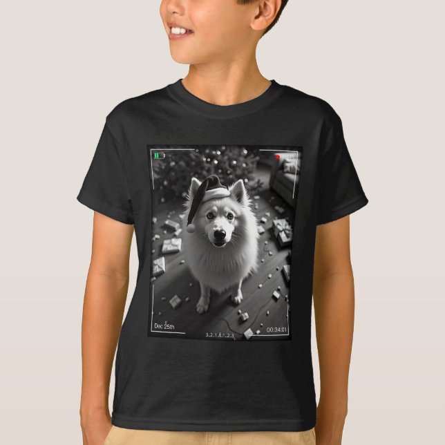 Christmas Samoyed Caught On Camera  T-Shirt (Front)