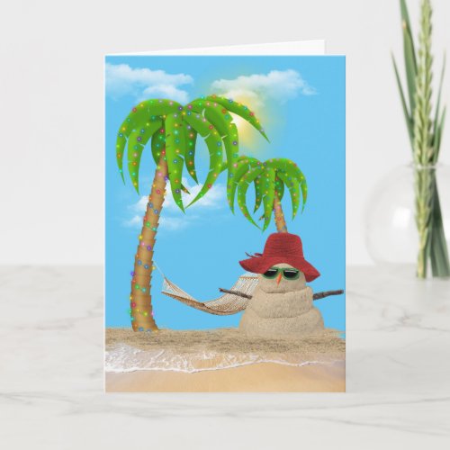 Christmas Sandman With Palm Trees Card