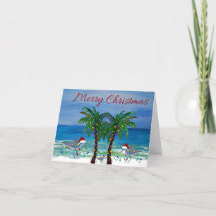 Christmas sandpipers Holiday coastal cards.