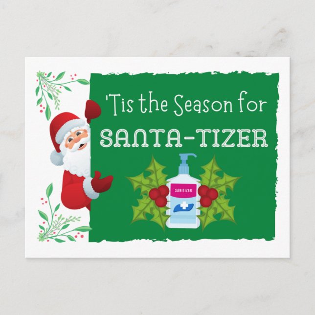 Christmas Sanitizer "Santa-tizer" Holiday Card (Front)