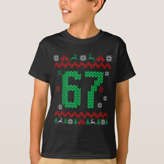 Christmas Santa 67 Six Seven Meme Ugly Sweater  (Front)