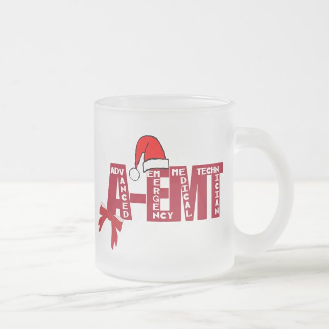 CHRISTMAS SANTA A- EMT - ADVANCED FROSTED GLASS COFFEE MUG (Right)