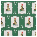 Christmas Santa Airedale Terrier HO HO HO Cute Fabric