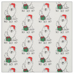 Christmas Santa American Eskimo Dog HO HO HO Cute Fabric