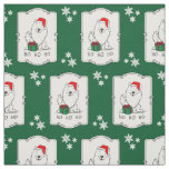 Christmas Santa American Eskimo Dog HO HO HO Cute Fabric