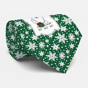 Christmas Santa American Eskimo Dog HO HO HO Cute Neck Tie