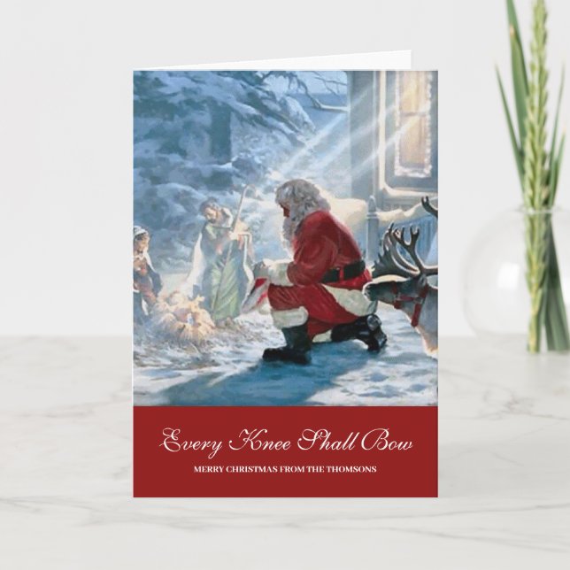 Christmas Santa and Baby Jesus Holiday Card (Front)