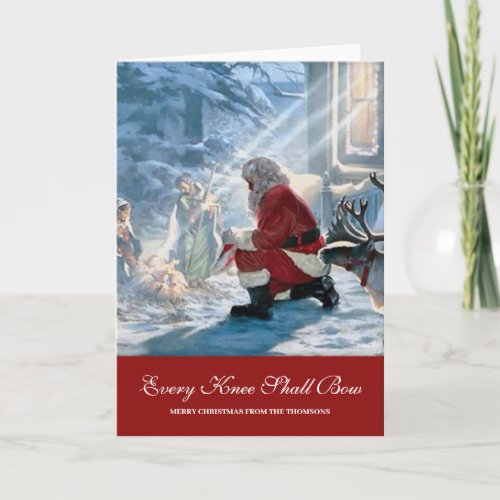 Christmas Santa and Baby Jesus Holiday Card