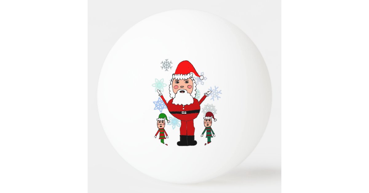 Christmas Santa And Elves Ping Pong Ball Zazzle Com