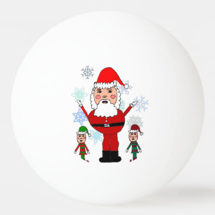 Christmas Santa and Elves Ping-Pong Ball