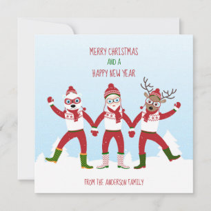Christmas Santa and friends Holiday Card