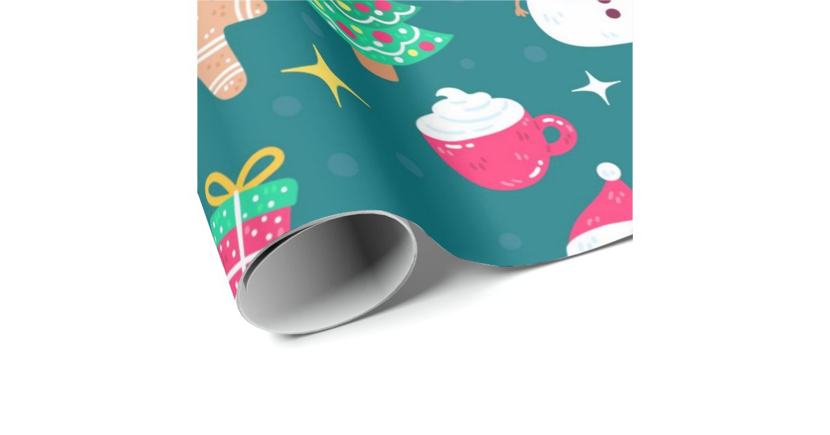 Gingerbread Friends Cute Christmas Holiday Gift Wrapping Paper, Zazzle