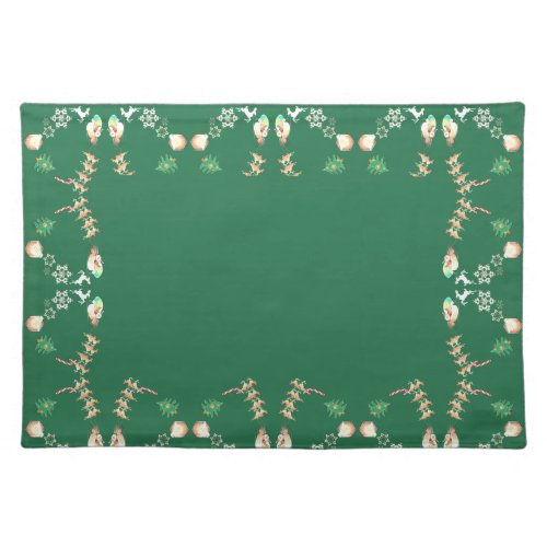 Christmas Santa and Reindeer Cloth Placemat