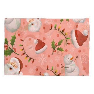 Christmas - Santa and Snowman Pillow Case