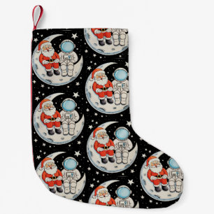 Christmas Santa Astronaut Moon Space Xmas Holiday Small Christmas Stocking