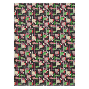 Christmas Santa Atomic Snails - MidCentury Modern Tablecloth