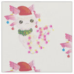 christmas santa axolotl fabric