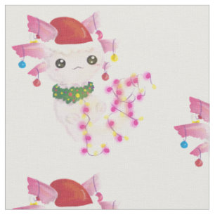 christmas santa axolotl fabric